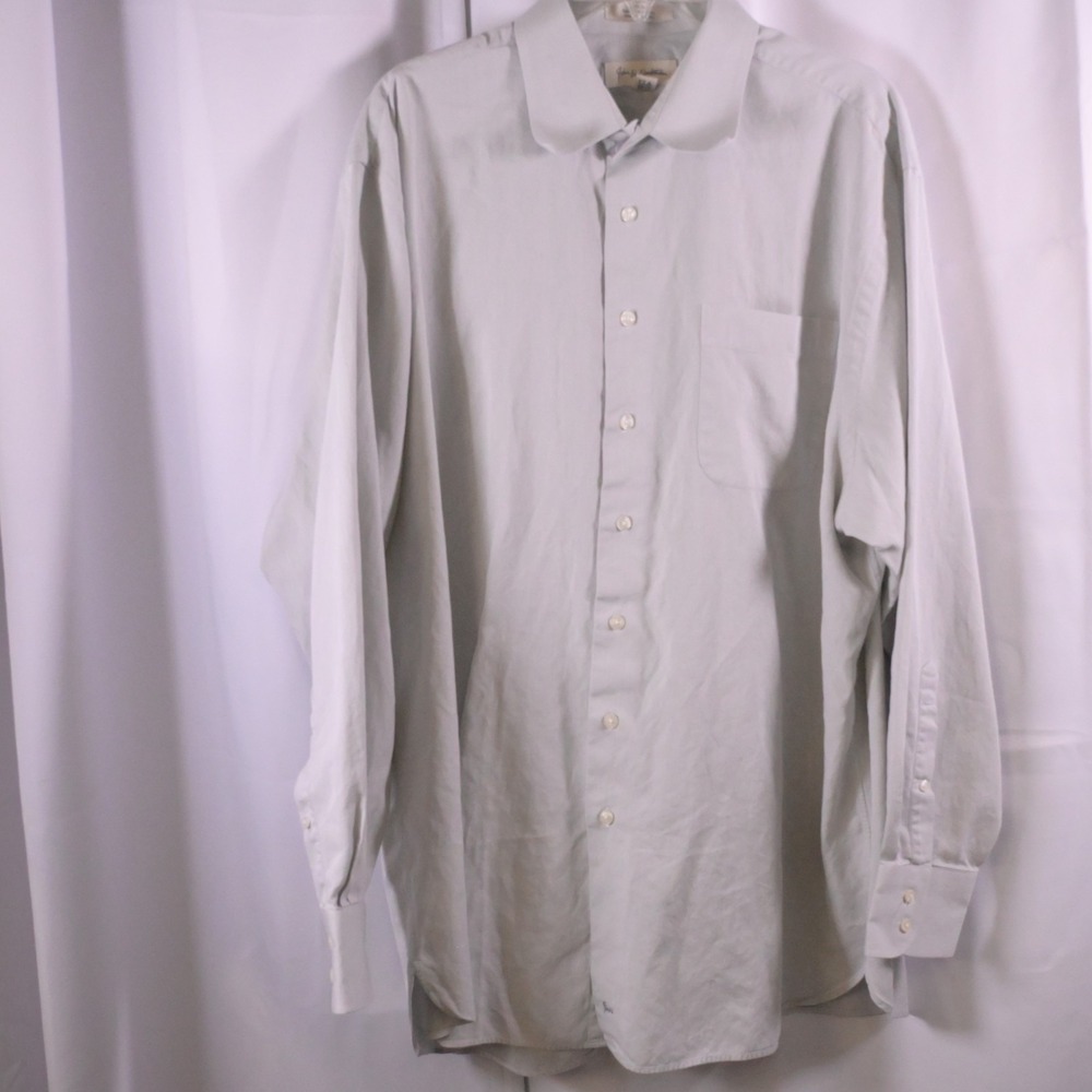 VTG John W Nordstrom Gray Striped‎ Dress Shirt Long Sleeve Mens 17.5‑35